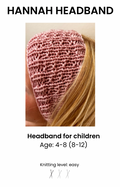 Hannah Headband - free knitting pattern - headband for children